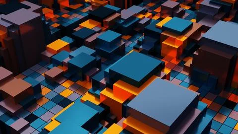 Abstract tech wallpaper featuring sleek glossy blocks in violet Stockillustratie