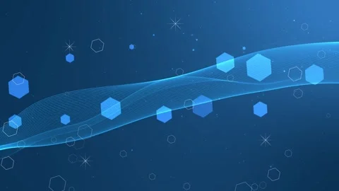 Abstract tech wave with hexagon network background animation Stock Footage 335543909