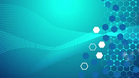 Abstract tech wave hexagon shape line background animation Stock Footage 329201580