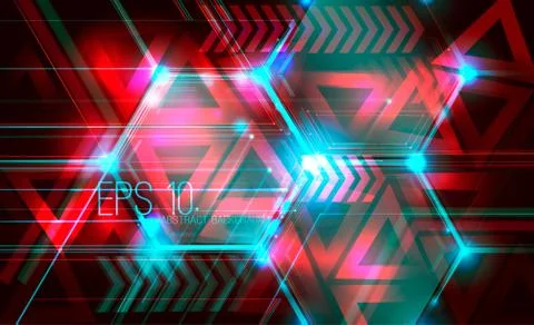 Abstract technical background with circles, sparkles and stripes. Stock Illustration