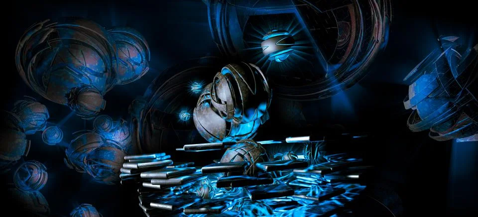 Abstract technical background, Hi-tech communication concept Stock Illustration