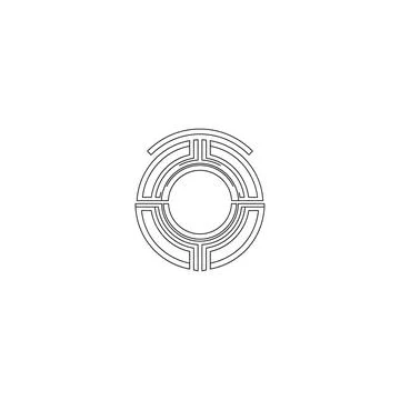 Abstract technical circular engineering diagram graphic on white background Stock Illustration