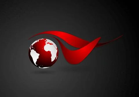 Abstract technical logo with dark globe Abstract vector technical logo wit... Stockfoto's