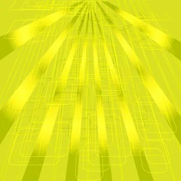 Abstract technical yellow background with rays vector Stock Illustration