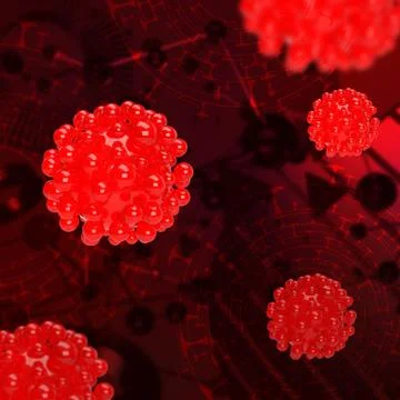 Abstract techno 3d corona virus outbreak illustration Stock Illustration