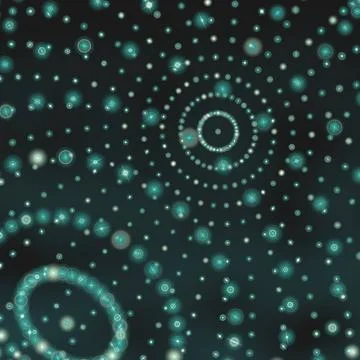 Abstract techno background with circles from glowing particles. Abstract t... Stock Photos