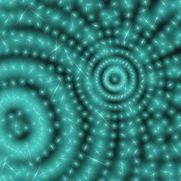 Abstract techno background with circles from glowing particles. Abstract t... Stock Photos