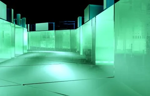 Abstract techno background in green. 3D rendering Stock Illustration