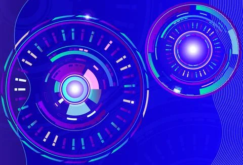 Abstract techno background isolated on blue background Stock Illustration