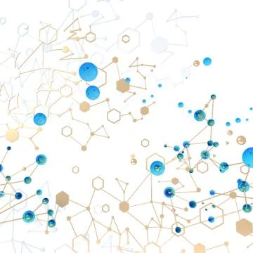 Abstract Techno Background with Science Design Elements Stock Illustration