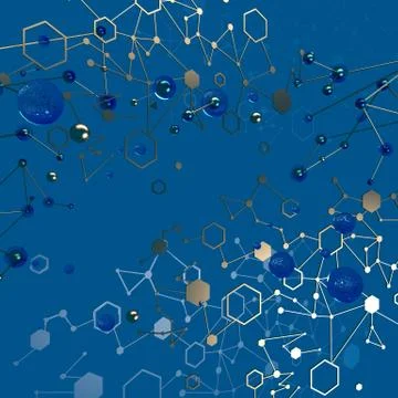 Abstract Techno Background with Science Design Elements Stock Illustration