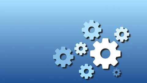 Abstract techno gear background with geometric gear wheels. Stock Illustration