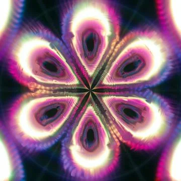 Abstract techno glitch background. Digital mandala. Rendered design element Stock Illustration