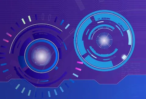 Abstract techno vector design and colorful ornament with blue background Stock Illustration