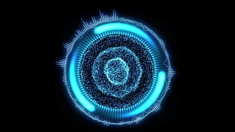 Abstract technologic animation background with rotating particles Video stock 69723830