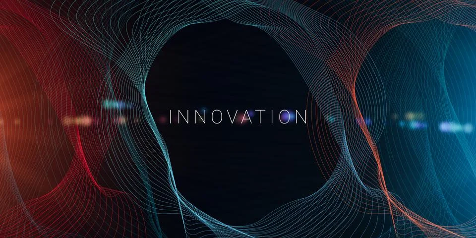Abstract Technologic Background For Innovation Concept With Digital Waves Wire Stock Illustration