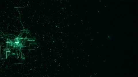 Abstract technologic background with moving glow and flicker stripes and Stock Footage 101000605