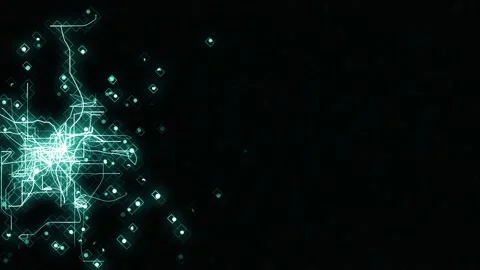 Abstract technologic background with stripes and particles. Video stock 100068531