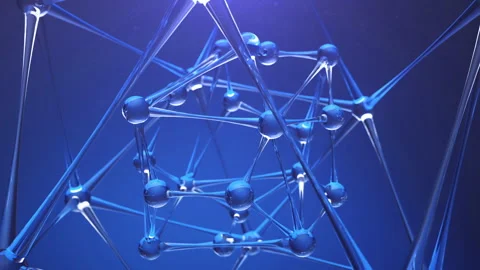 Abstract technological animation similar to molecular microbiology atoms, sells Stock Footage 245721909