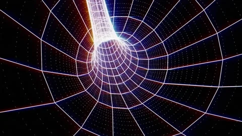 Abstract technological background 3D animation, digital cyberspace tunnel Stock Footage 248320634