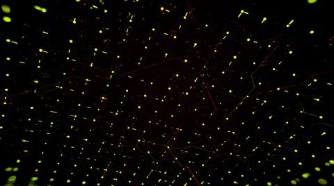 Abstract technological background and short segments in dark digital space Illustrazione stock