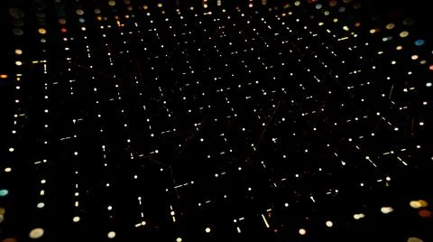 Abstract technological background and short segments in dark digital space Stock Illustration