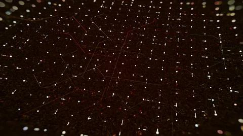 Abstract technological background and short segments in dark digital space Stock-Illustration