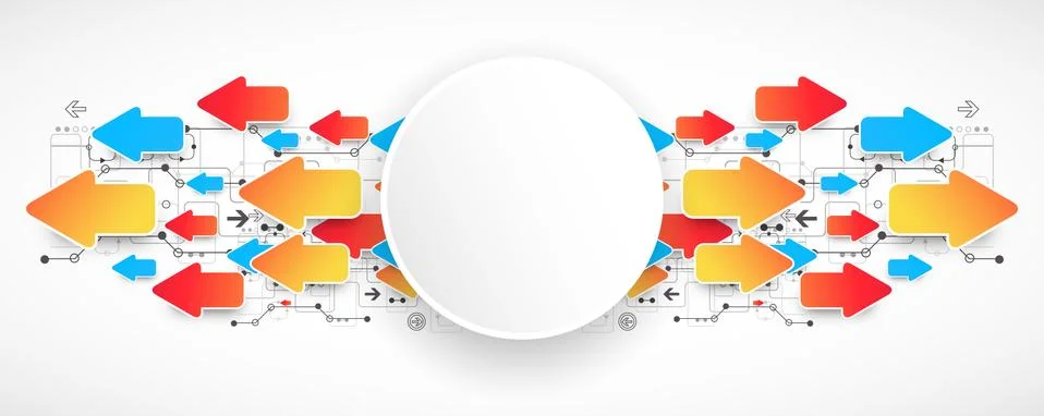 Abstract technological background with arrows. Vector illustration Stock Illustration