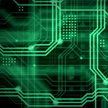 An abstract technological background consisting of a multitude of luminous gu Stock Illustration