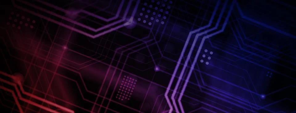 An abstract technological background consisting of a multitude of luminous gu Stock Illustration