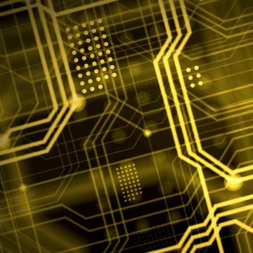 An abstract technological background consisting of a multitude of luminous gu Stock Illustration