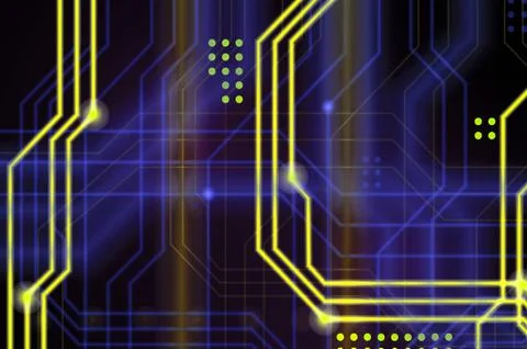 An abstract technological background consisting of a multitude of luminous gu Stock Illustration