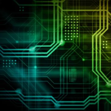 An abstract technological background consisting of a multitude of luminous gu 스톡 일러스트