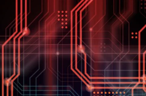 An abstract technological background consisting of a multitude of luminous gu Stock Illustration