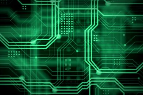 An abstract technological background consisting of a multitude of luminous gu Stock Illustration