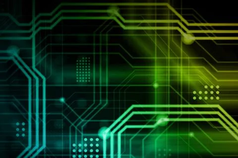 An abstract technological background consisting of a multitude of luminous gu 스톡 일러스트