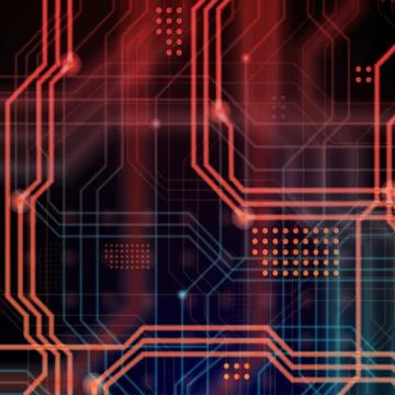 An abstract technological background consisting of a multitude of luminous gu 스톡 일러스트