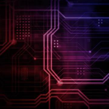 An abstract technological background consisting of a multitude of luminous gu Stock Illustration