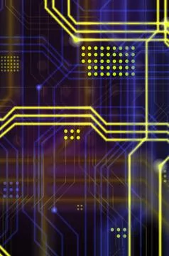 An abstract technological background consisting of a multitude of luminous gu Stock Illustration