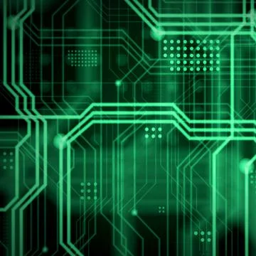 An abstract technological background consisting of a multitude of luminous gu Stock Illustration