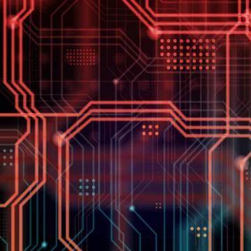 An abstract technological background consisting of a multitude of luminous gu 스톡 일러스트