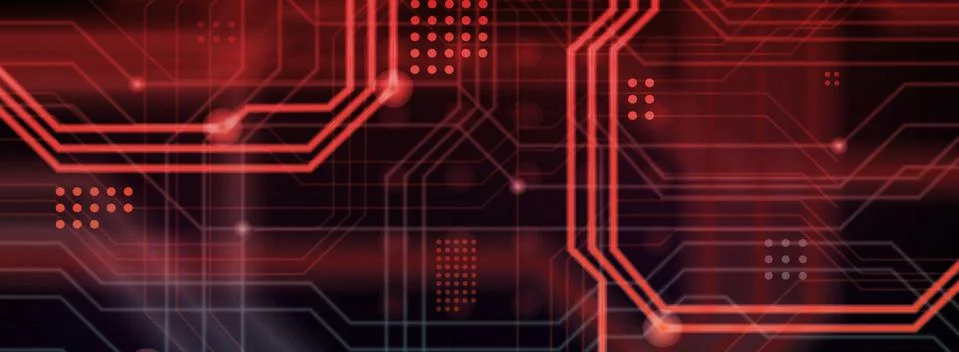 An abstract technological background consisting of a multitude of luminous gu Stock Illustration