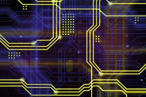 An abstract technological background consisting of a multitude of luminous gu 스톡 일러스트