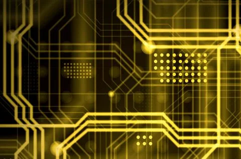 An abstract technological background consisting of a multitude of luminous gu Stock Illustration