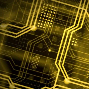 An abstract technological background consisting of a multitude of luminous gu Stock Illustration