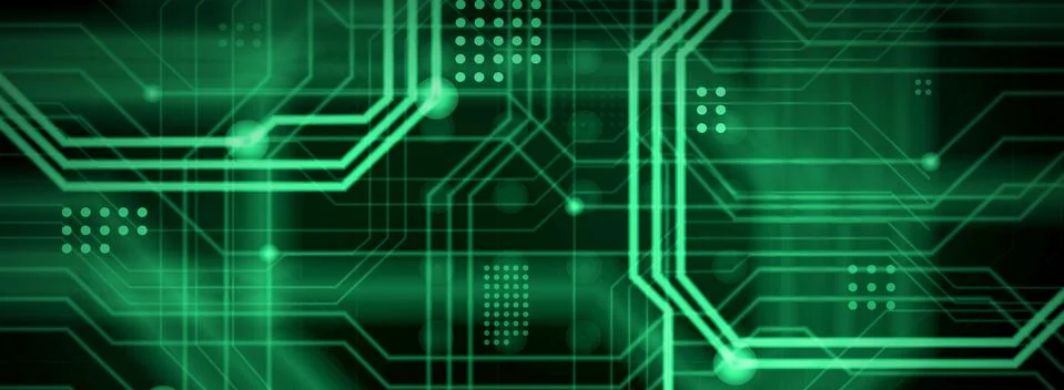 An abstract technological background consisting of a multitude of luminous gu Stock Illustration