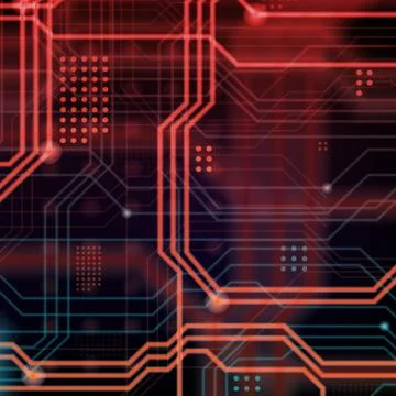 An abstract technological background consisting of a multitude of luminous gu 스톡 일러스트