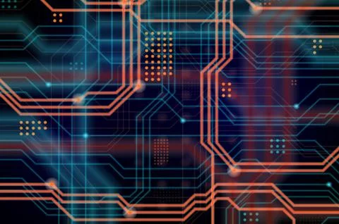 An abstract technological background consisting of a multitude of luminous gu 스톡 일러스트