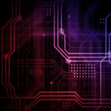 An abstract technological background consisting of a multitude of luminous gu Stock Illustration