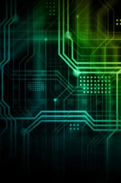 An abstract technological background consisting of a multitude of luminous gu Stock Illustration